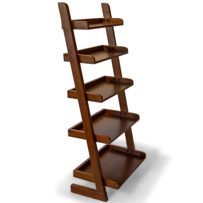 All Things Cedar Classic Accents 5-Tier Ladder Shelf, Cherry