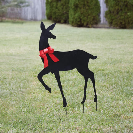 CTW Home Collection Holiday Doe Garden Stake, 49-inch Height, Metal, Outdoor Accent, Garden Decor