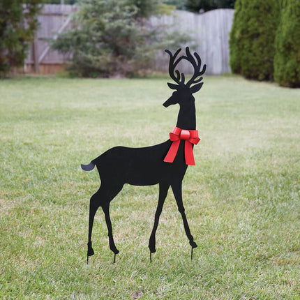 CTW Home Collection Holiday Buck Garden Stake, 56.5-inch Height, Metal, Outdoor Accent, Garden Decor