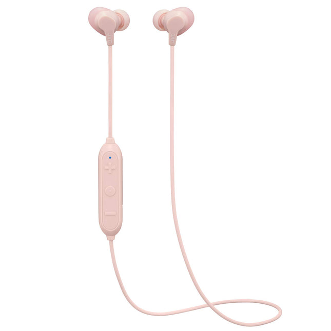 JVC Wireless Bluetooth 5.0 Earbuds - in Ear Headphones with Air Cushion Support Structure (HA-FX22W) - Sweat and Splash Proof (IPX2), 6.5 Hour Rechargeable Battery, 3-Button Remote with mic (Pink)