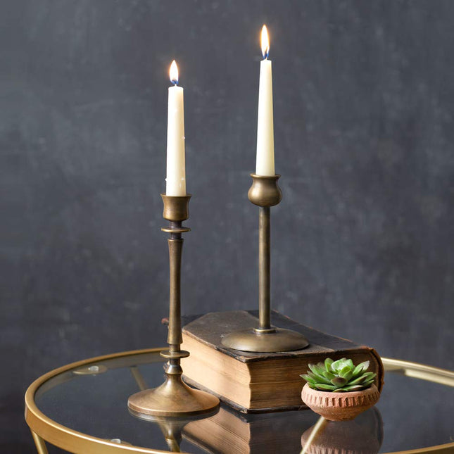 The CTW Home Collection - Set of Two Brass Taper Candle Holders