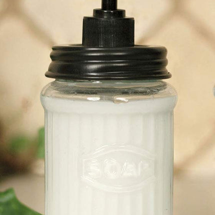 Colonial Tin Works Hoosier Soap Dispenser,Black/Clear,7 inches high x 3 inches diameter