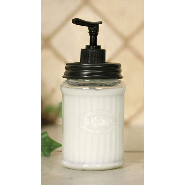 Colonial Tin Works Hoosier Soap Dispenser,Black/Clear,7 inches high x 3 inches diameter