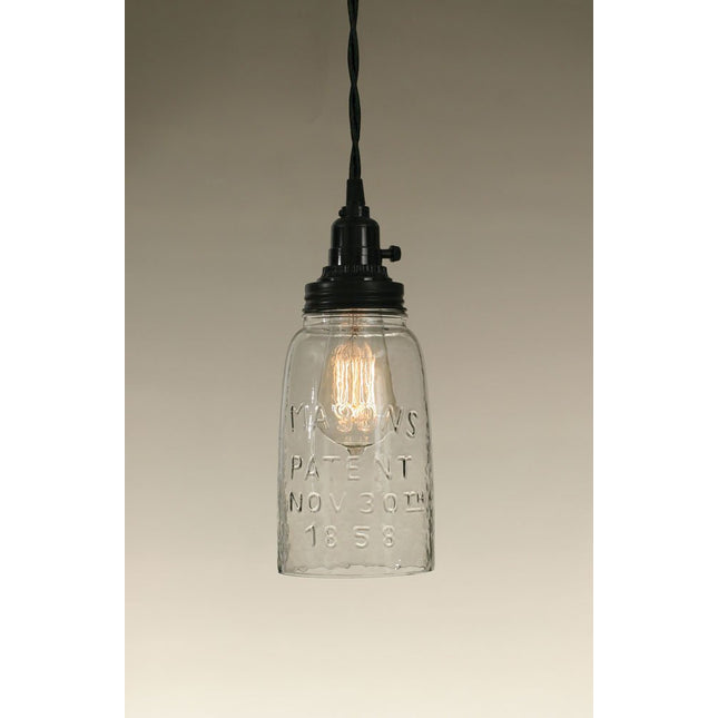 CTW Home Half Gallon Open Bottom Mason Jar Pendant Lamp, 11-inch Height, Clear, Glass