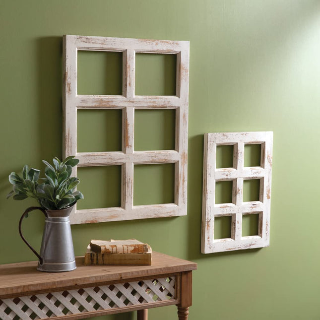 Colonial Tin Works 510560 Whitewashed Window Frames, 27.50-inch Height, Set of 2