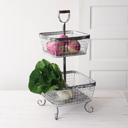 CTW Home Collection Ellison Two-Tier Wire Caddy, 25 inch Height
