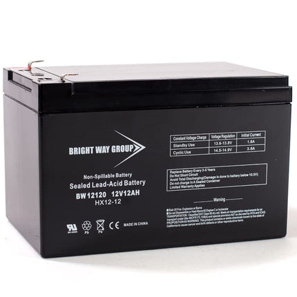 Bright Way Group 12V 12AH Sealed SLA AGM Rechargeable Deep Cycle Battery BW12120 F2 Terminal Electric Fence Generator