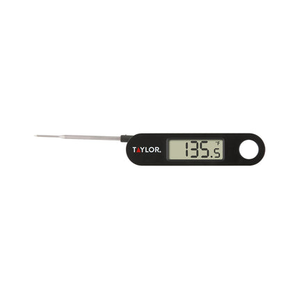 Taylor 1476 Instant Read Digital Meat Food Grill BBQ Cooking Kitchen Thermometer, Folding Probe, Black