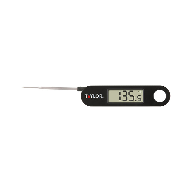 Taylor 1476 Instant Read Digital Meat Food Grill BBQ Cooking Kitchen Thermometer, Folding Probe, Black