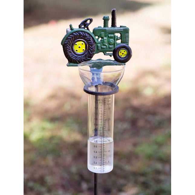 CTW Home Collection Tractor Rain Gauge Garden Stake