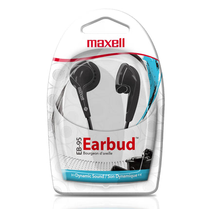 Maxell - 190560, Wired Earbuds Headphones with Lightweight Extended Use Anisotropic Ferrite Magnet Driver - Dynamic Sound Reproduction Stereo - for iOS, Smartphones, MP3 & Gaming - Black