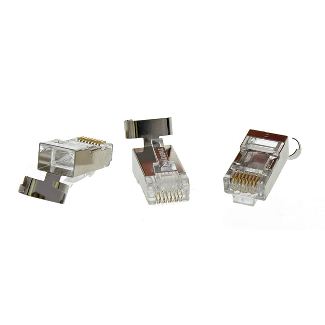 IDEAL INDUSTRIES INC. 85-368 Shielded Feed-Thru Modular Plug Connector, Cable Connector for CAT6A/6/5e Shielded Cables, (25 Connectors)