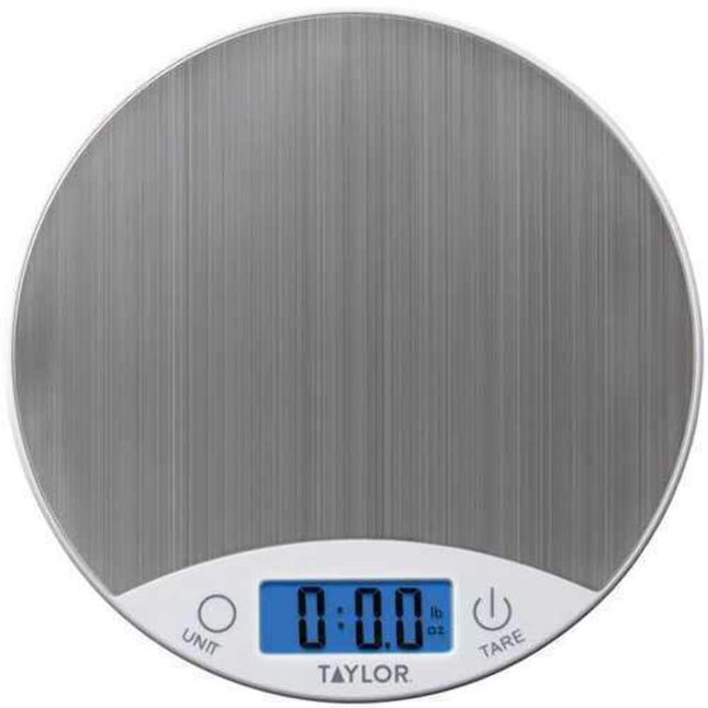 Taylor Precision Products 389621 Stainless Steel Digital Kitchen Scale, One Size, White