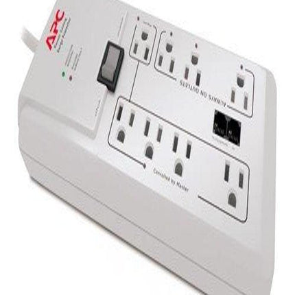 APC P8GT 8 Outlets 120V Power-Saving Home/Office SurgeArrest with Phone Protection White