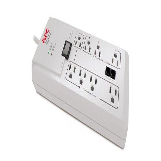 APC P8GT 8 Outlets 120V Power-Saving Home/Office SurgeArrest with Phone Protection White