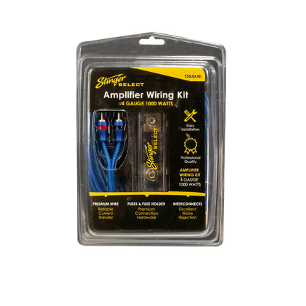 STINGER SSK4ANL 4Ga 1000W Complete Wiring Kit, blue,  10.25   x 7   x 4
