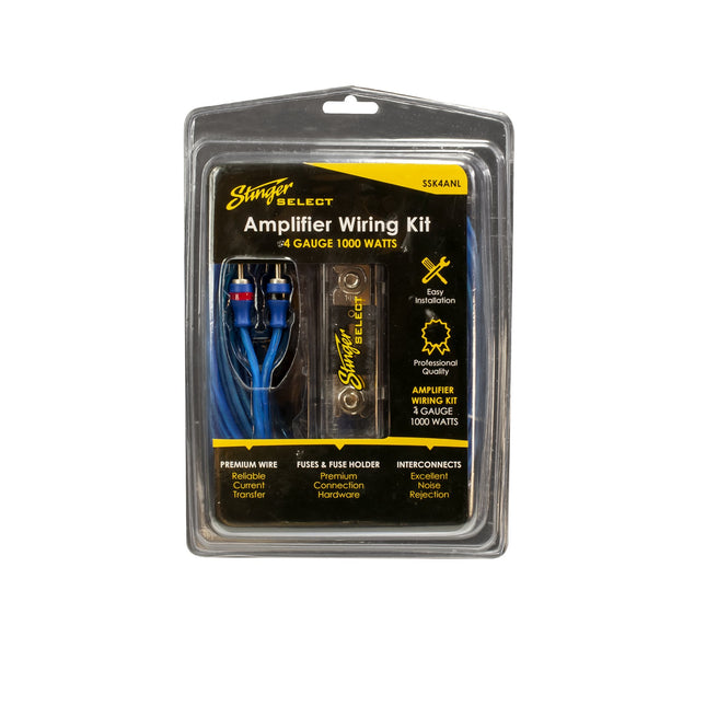 STINGER SSK4ANL 4Ga 1000W Complete Wiring Kit, blue,  10.25   x 7   x 4