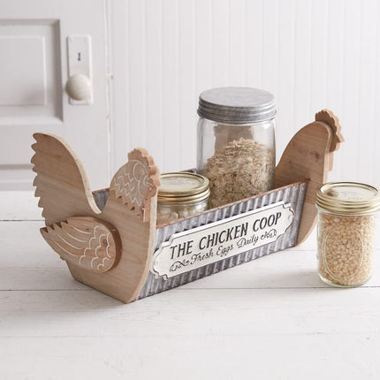 Colonial Tin Works 440183 The Chicken Coop Chicken Caddy, 13.50-inch Width