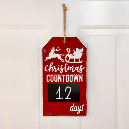 CTW Home Collection Christmas Countdown Metal Wall Sign with Chalkboard