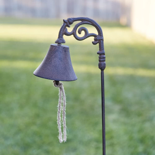 CTW Home Collection Dinner Bell Garden Stake, 43-inch Height, Cast Iron and Metal, Home, Garden Décor
