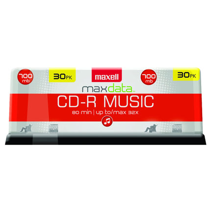 Maxell - 625335, Premium Quality Noise free Surface Playback Recordable CDs 700Mb Storage - 32x, Write Speed 80 minutes - Blank CDs, CD Storage & Reusable Spindle Case Holder - 30 Pack, Gold