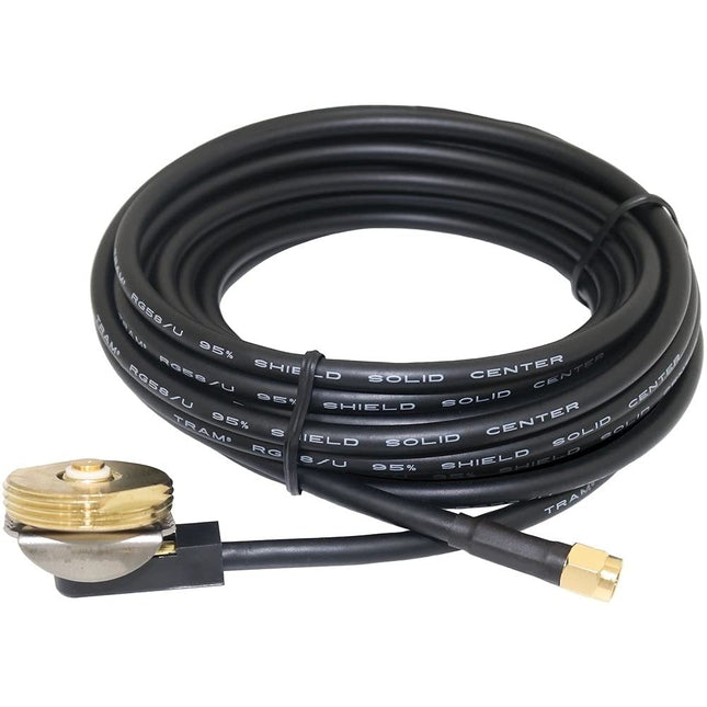 Tram 1590967435298 Nmo 3/8"-3/4" Hole Mount with Cable & SMA Male Connector, 5.00in. x 5.00in. x 1.00in.