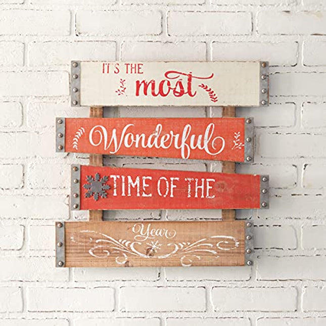 Most Wonderful Time Of The Year Planked Sign