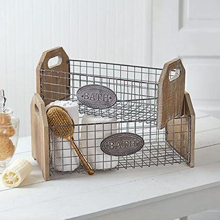 Set of Two Rustic Bath Caddies