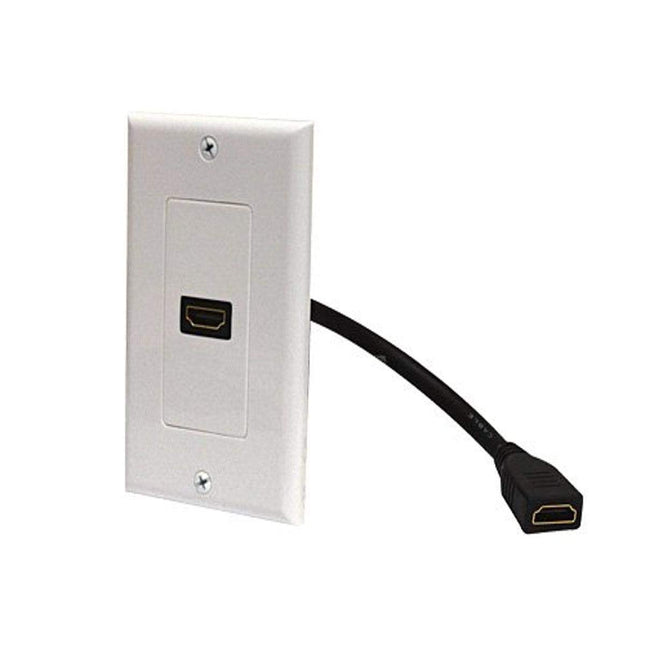 STEREN 526-101WH HDMI Wall Plate & Pigtail, White