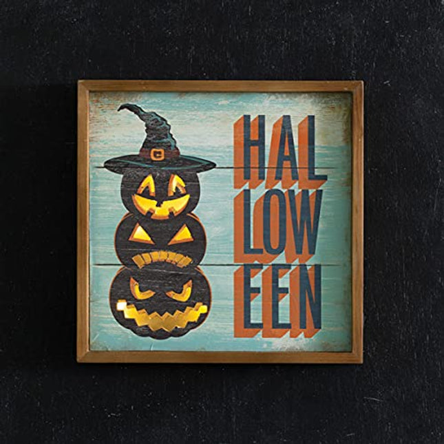 Lighted Jack-o-Lanterns Wall Sign