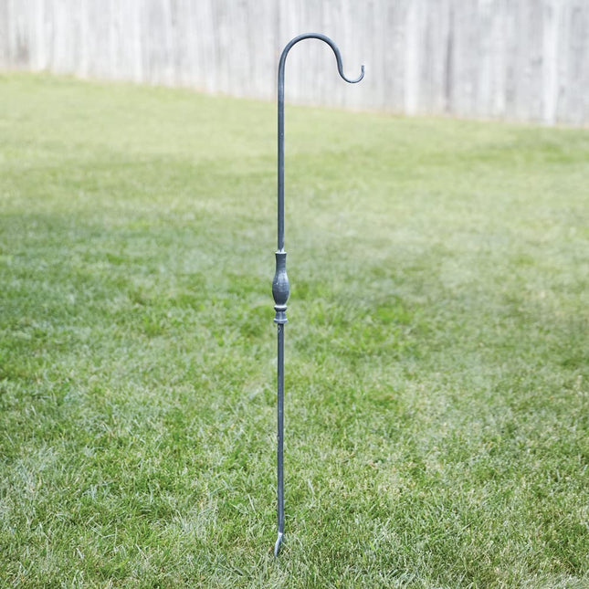 CTW Home Collection Metal Sheppard's Hook Garden Stake, 58-inch Height, Outdoor Decorative Hook