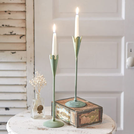 CTW Home Collection 370626 Verdigris Taper Candle Holders, Set of 2
