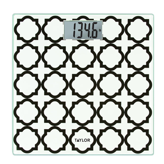 Taylor Glass Digital Bath Scale (White Lattice) 100 Count