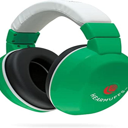 Lucid Audio HearMuffs Kids Hearing Protection Green/White (Over-the-ear Sound Protection Ear Muffs Ages 5+)