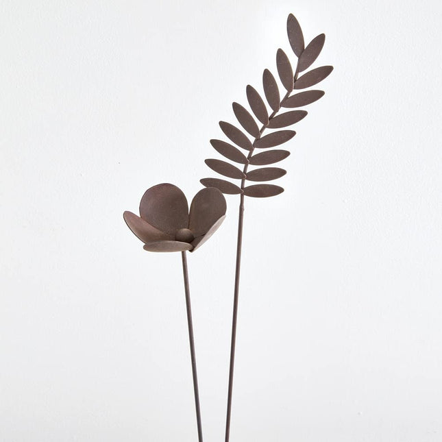 CTW Home Collection Floral Garden Picks, 26-inch Height, Set of 2, Metal, Home, Garden