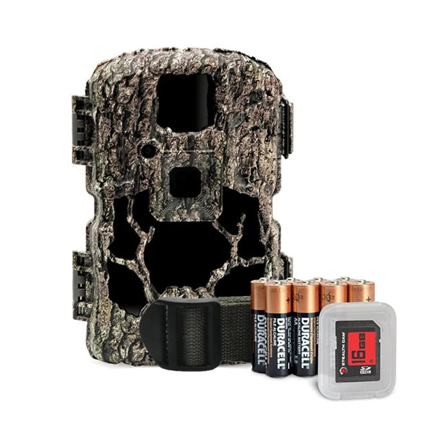 Stealth Cam Prevue 26 Hunting Weatherproof 26 MP & 720P Video Camo Trail Camera with 2.4" Color TFT Screen, 80ft Detection & IR Range - 8 AA Batteries, 16GB SD Card and Nylon Strap Included