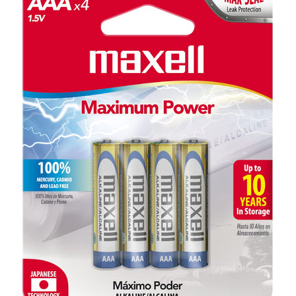 MAXELL 723865 Ready-to-go Long Lasting and Reliable Alkaline AAA Battery ,4 Count (Pack of 1)