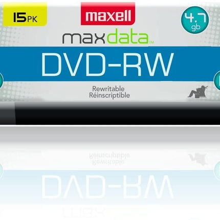 Maxell Dvd-Rw Rewritable Disc, 4.7 Gb, 2x, Spindle, Gold, 15/pack