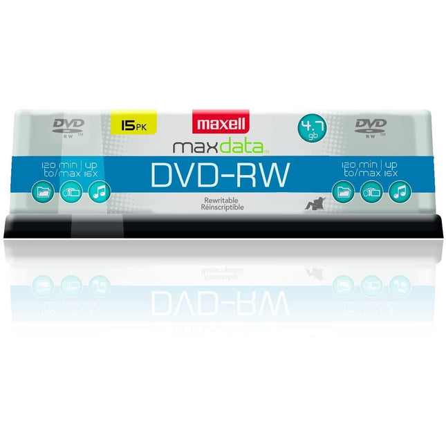 Maxell Dvd-Rw Rewritable Disc, 4.7 Gb, 2x, Spindle, Gold, 15/pack
