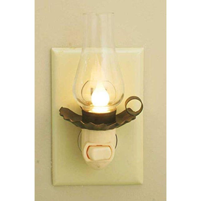 Rustic Vintage Replica Penns Grove Candle-Lite Night-Light with Glass Chimney