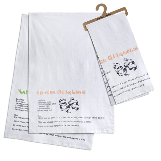 Colonial Tin Works 780338 Cocktail Recipes Tea Towel, Set of 2