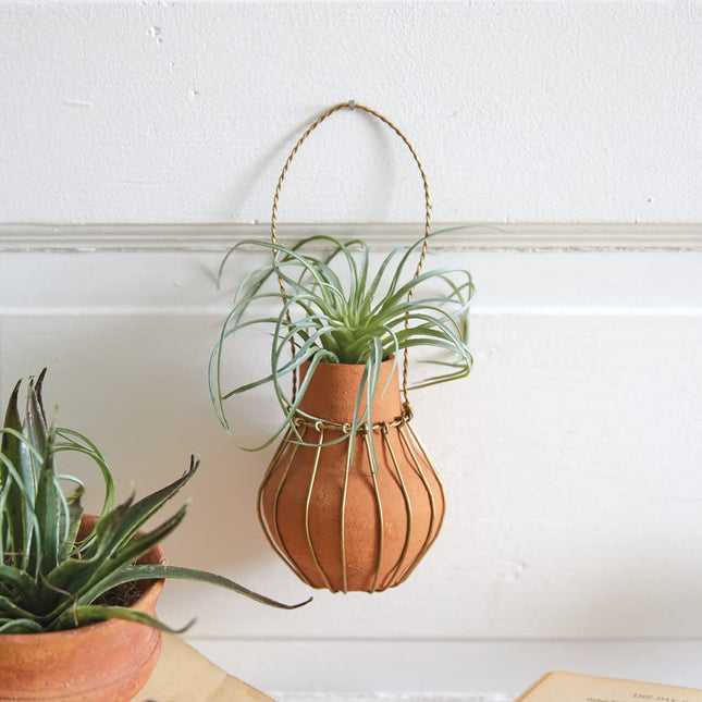 CTW 460357 Mini Terra Cotta Hanging Vase, 4-inch Height