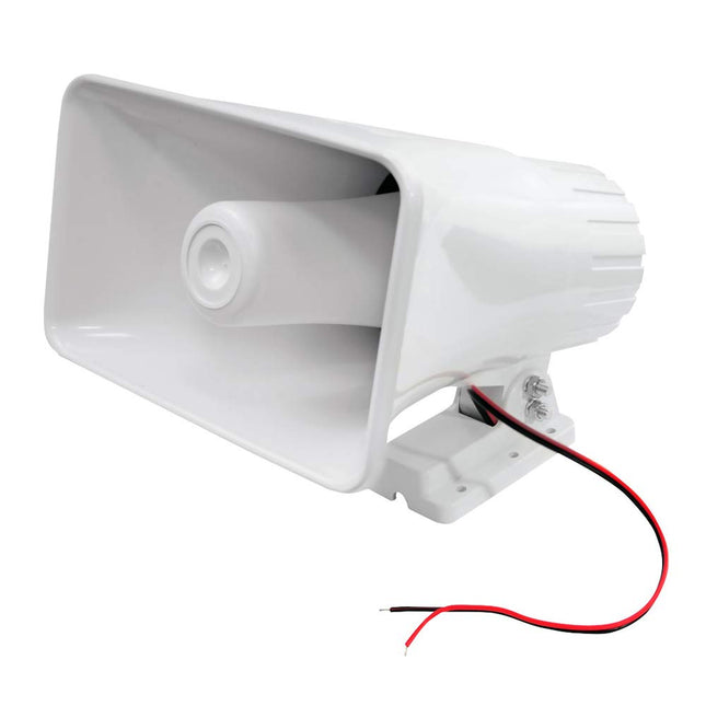 Pyle Indoor/Outdoor PA Horn Speaker - 8” Portable PA Speaker with 8 Ohms Impedance & 65 Watts Peak Power - Mounting Bracket & Hardware Included PHSP5, White