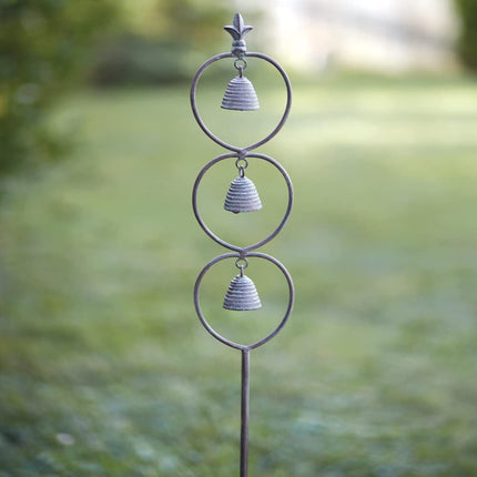 Colonial Tin Works 420217 Fleur de Lis Garden Bell Stake, 49-inch Height