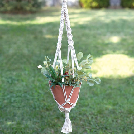 CTW 460381 Leilani Macrame Plant Hanger with Pot, 6.5-inch Height