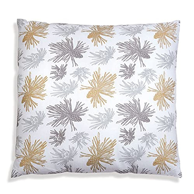 Gold and Silver Pine Bough Throw Pillow