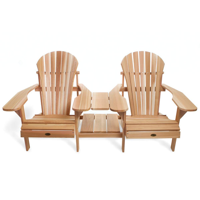 All Things Cedar TT36 Cedar Adirondack Side by Side Tete-A-Tete Seating Set