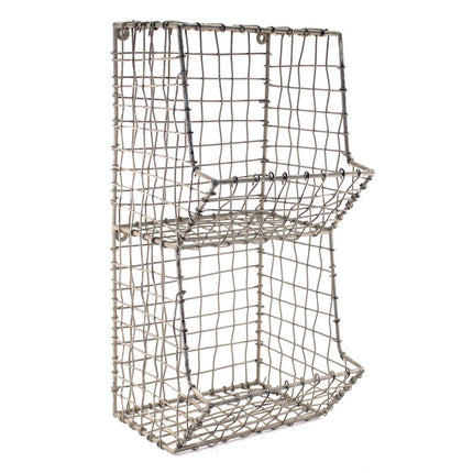 Colonial Tin Works Mini Rustic Wire General Store Wall Bin,Gray,7½ W x 7 D x 16 T