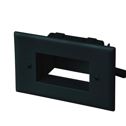 DATA COMM Electronics 45-0008-BK Easy-Mount Recessed Low-Voltage Cable Plate - Black