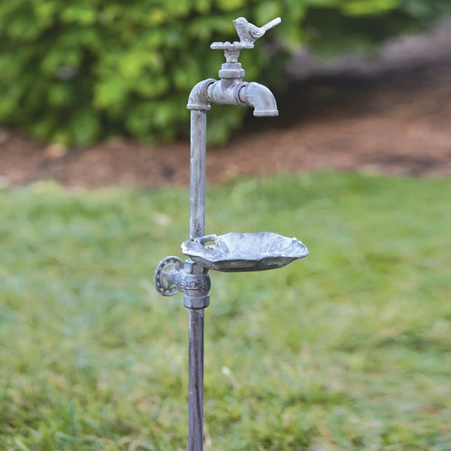Colonial Tin Works 420218 Spigot and Lilly Pad Garden Stake, 36.50-inch Height